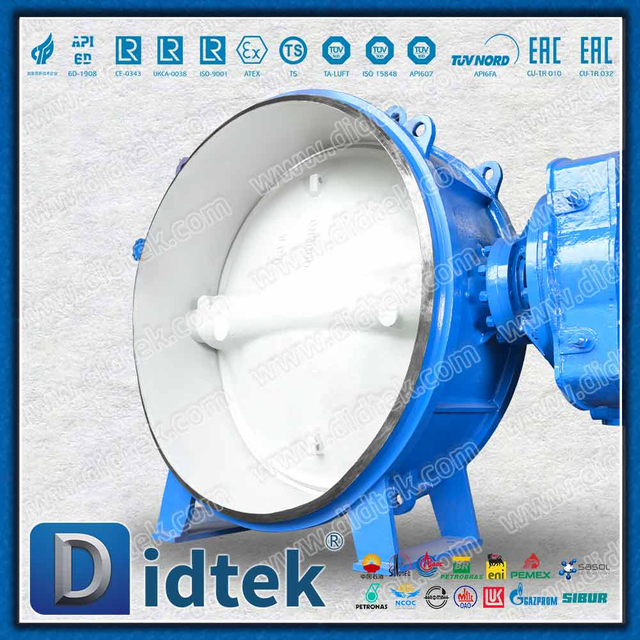 DN2000 صمام فراشة ذو إزاحة ثلاثية كبيرة الحجم DIN